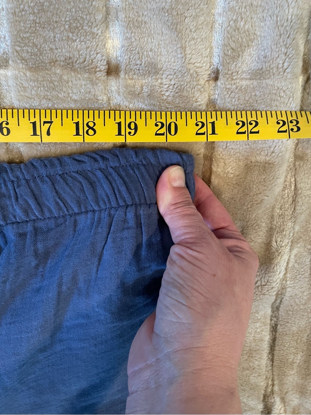 Coldwater Creek Deep Blue Elastic-Waist Gauze Pull on Pant 30” inseam - Picture 5 of 5